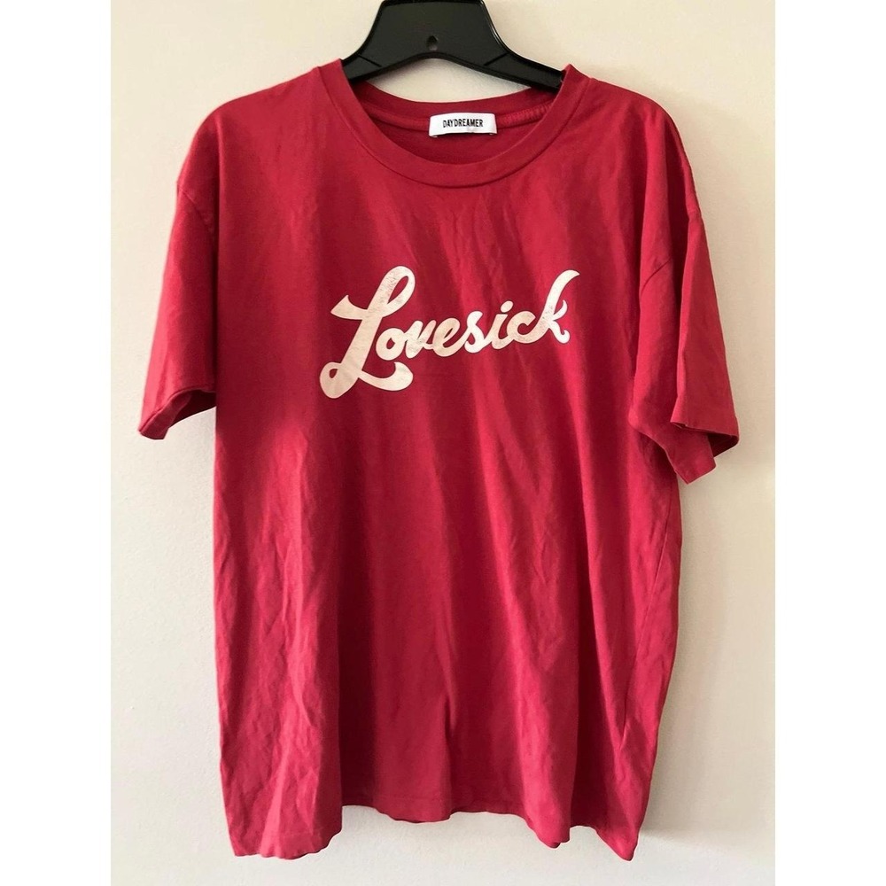 Daydreamer Lovesick Crewneck T-Shirt Red XS